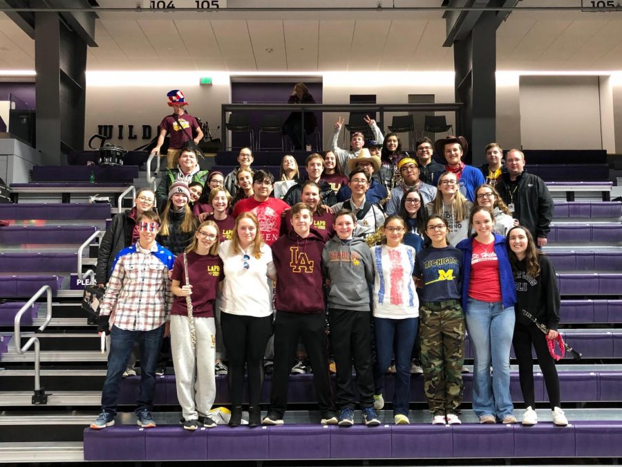 The pep band gets ready to amp up the crowd for last years Jesuit Cup. The band is accepting new members. 