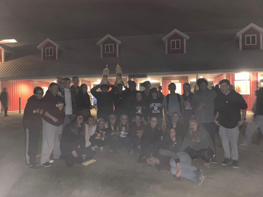 The Loyola band at the end of their trip In front of Richardson’s farm.