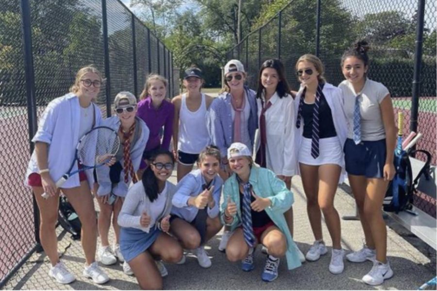 Varsity tennis brings business casual to practice.