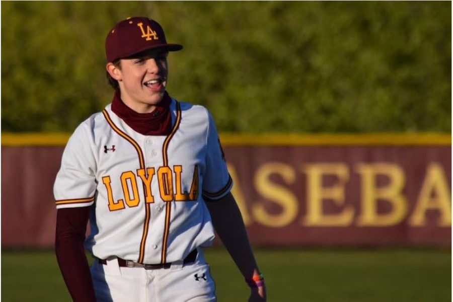 Liam dons the Maroon and Gold for the baseball team each spring. 