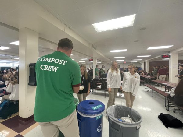 To be a good shadow host, take your guest to important places in the school like the caf. While there, the compost crew can help you decide how to dispose of your lunch waste. 