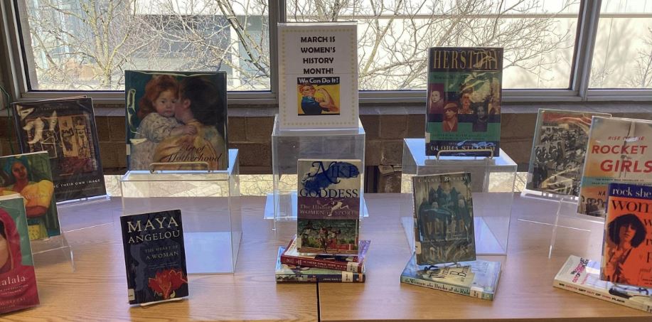 The library gets into the spirit of Womens History month with a display of books about amazing women.