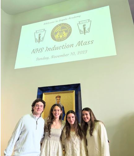 Ready for the year ahead, NHS leaders Patrick Shaughnessy, Julia York, Grace Lynch, and Eva Bonnano attend the induction mass. 
